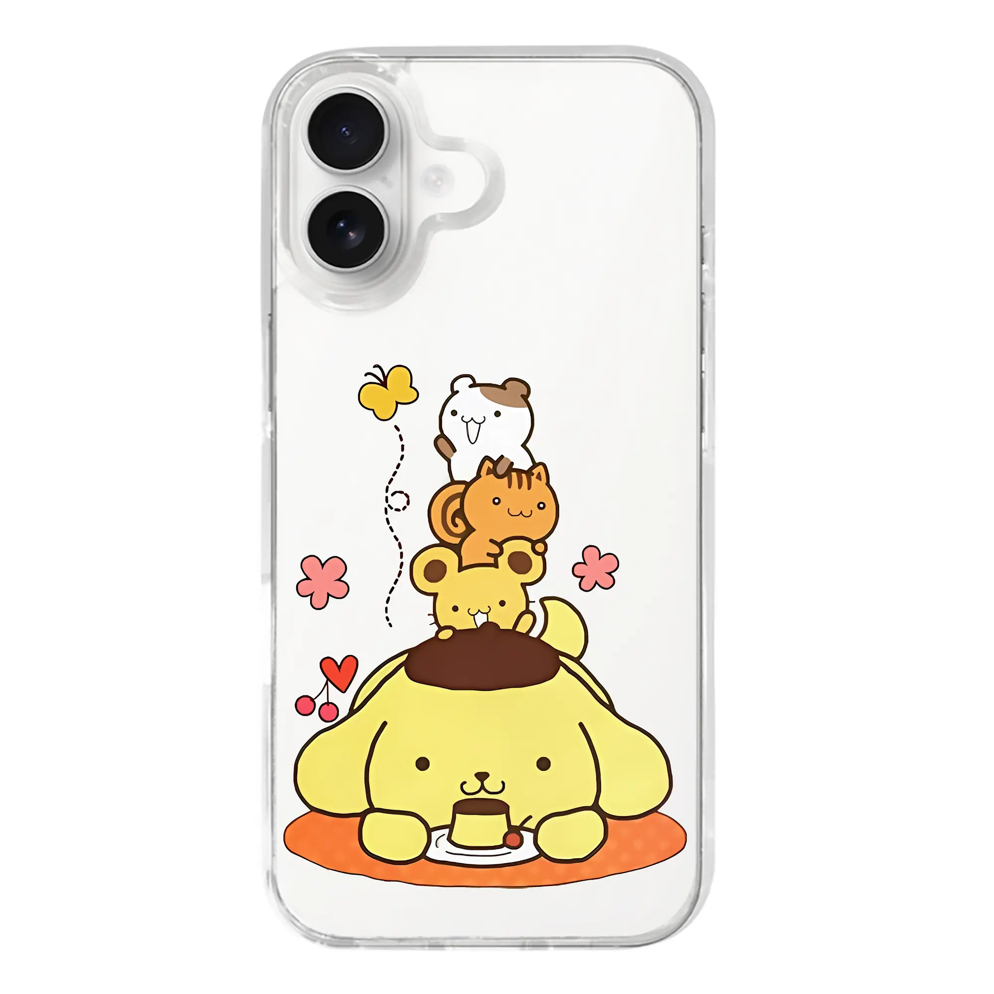 サンリオ グッズ,ポムポムプリン - iPhone 17シリーズ 透明スマホケース – 薄型・耐衝撃・精密フィット保護カバー